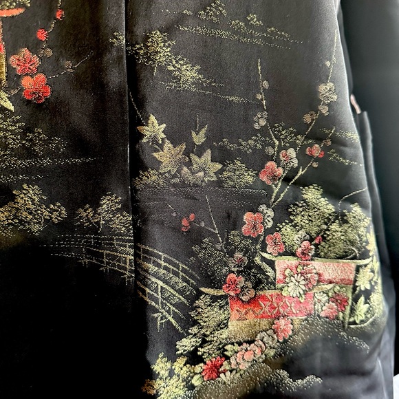 Japanese Traditional Black Haori Kimono Jacket - Picture 11 of 16